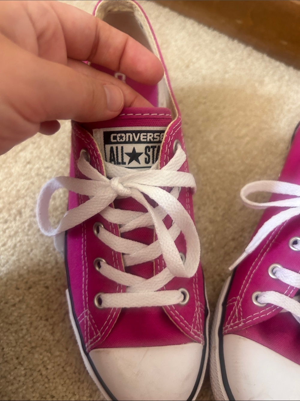 Converse Magenta Low-Top Canvas Sneakers - Picture 2 of 6